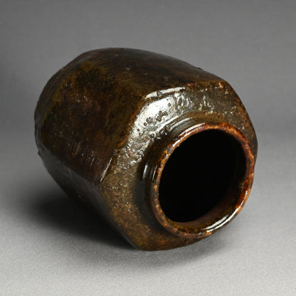 Rare Dated 17th c. Japanese Hexagonal Mingei Jar