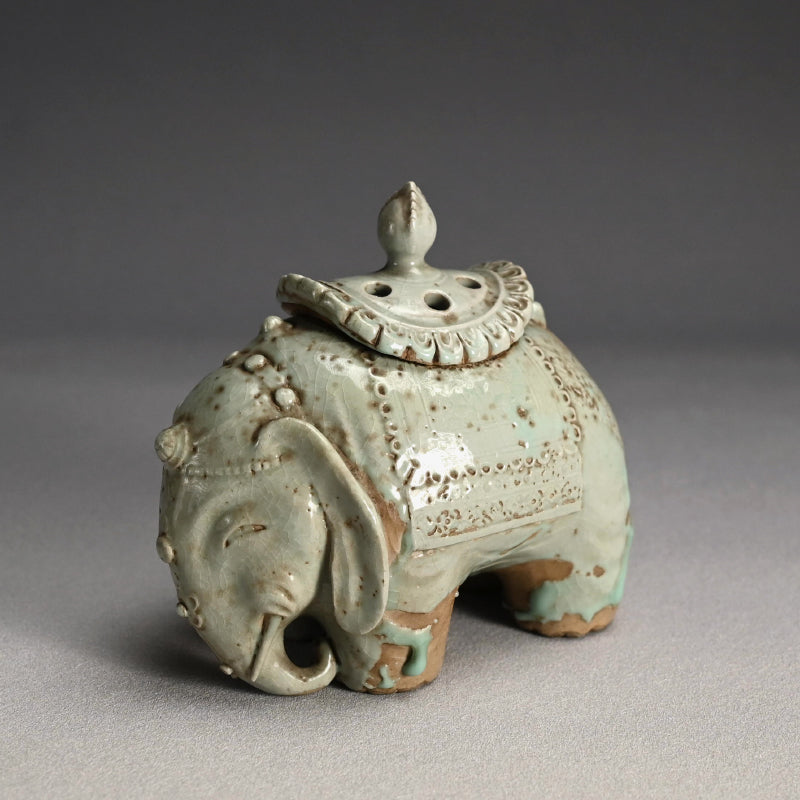 19th c. Japanese Elephant-Shaped Seiji Koro Incense Burner