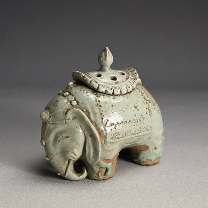 19th c. Japanese Elephant-Shaped Seiji Koro Incense Burner
