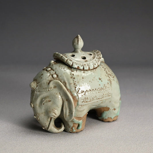 19th c. Japanese Elephant-Shaped Seiji Koro Incense Burner