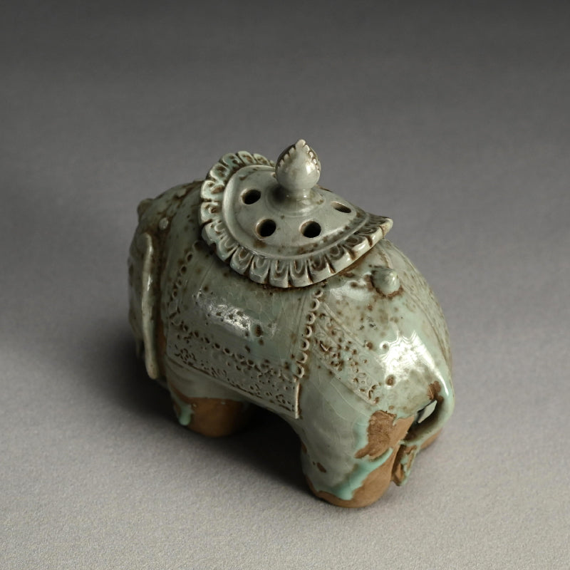 19th c. Japanese Elephant-Shaped Seiji Koro Incense Burner