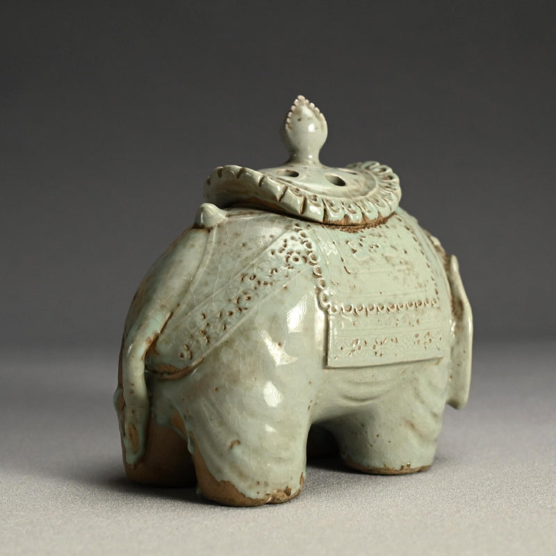 19th c. Japanese Elephant-Shaped Seiji Koro Incense Burner