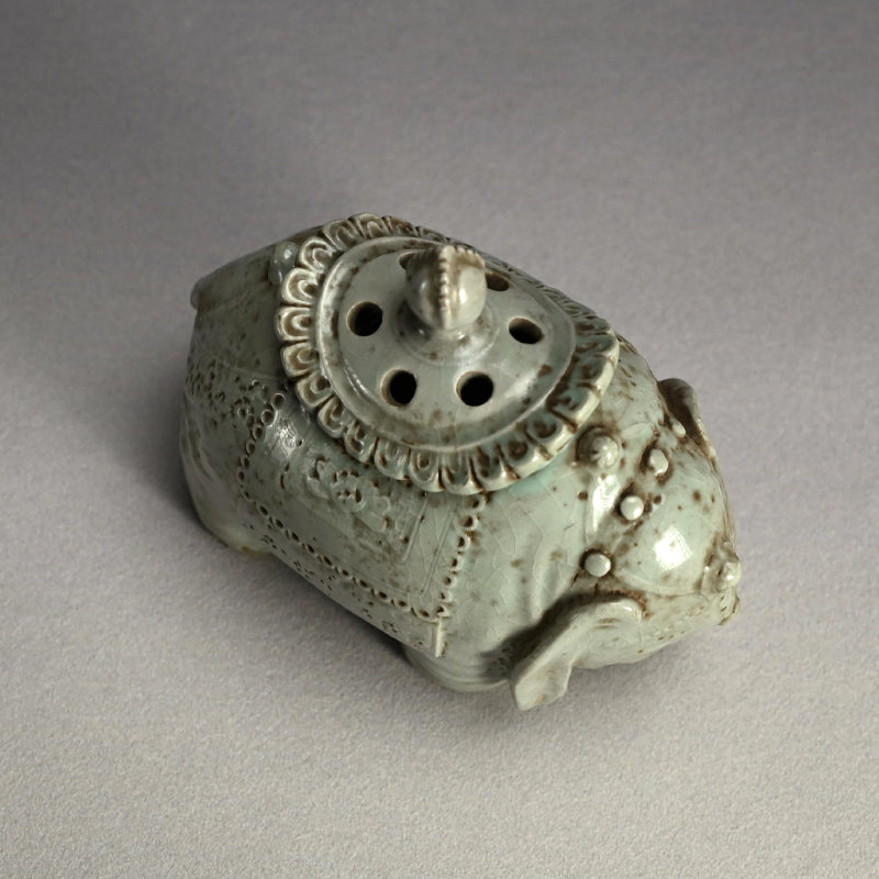 19th c. Japanese Elephant-Shaped Seiji Koro Incense Burner