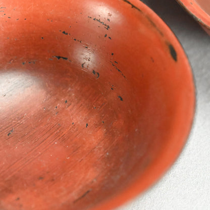 Set 5 Antique Japanese Negoro Lacquer Bowls