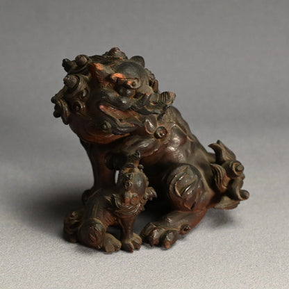 Unusual Antique Japanese Carved Wood Baku (Dream Eater)