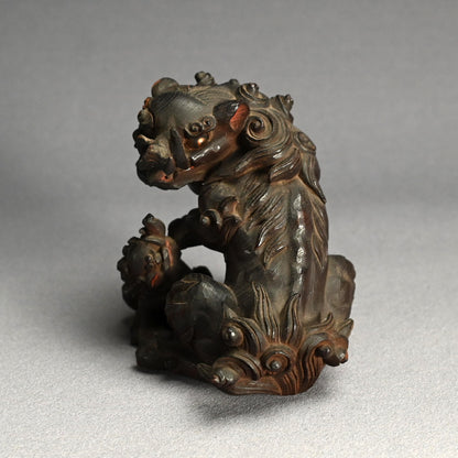 Unusual Antique Japanese Carved Wood Baku (Dream Eater)