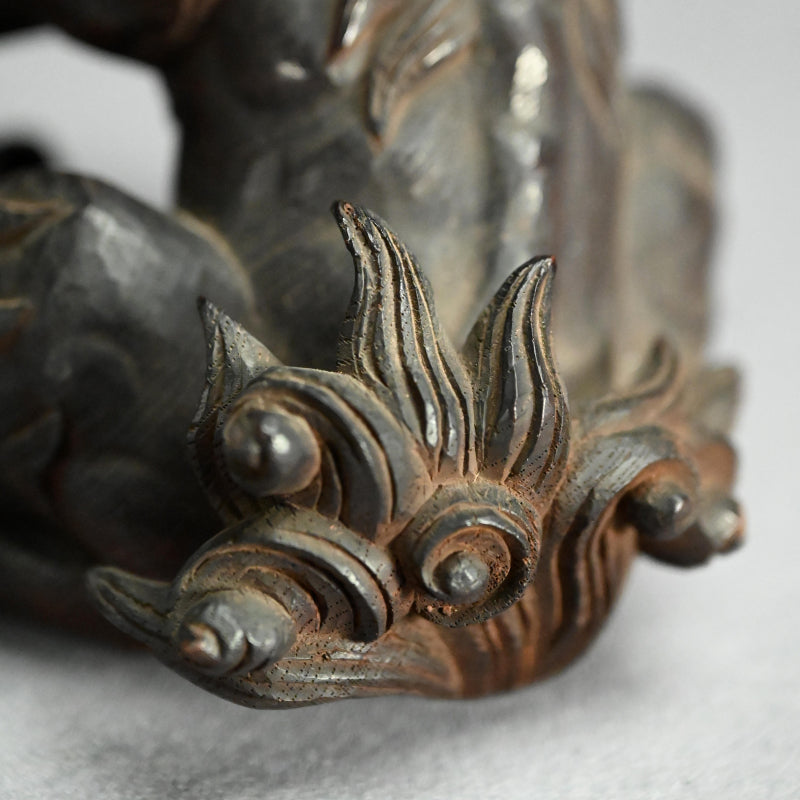 Unusual Antique Japanese Carved Wood Baku (Dream Eater)