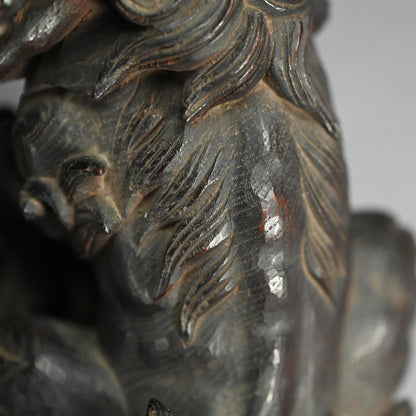 Unusual Antique Japanese Carved Wood Baku (Dream Eater)