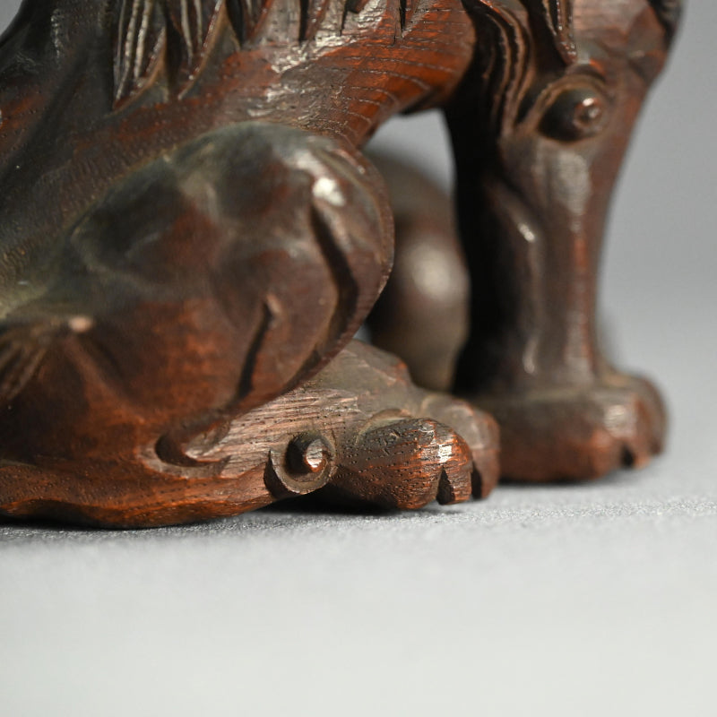 Unusual Antique Japanese Carved Wood Baku (Dream Eater)