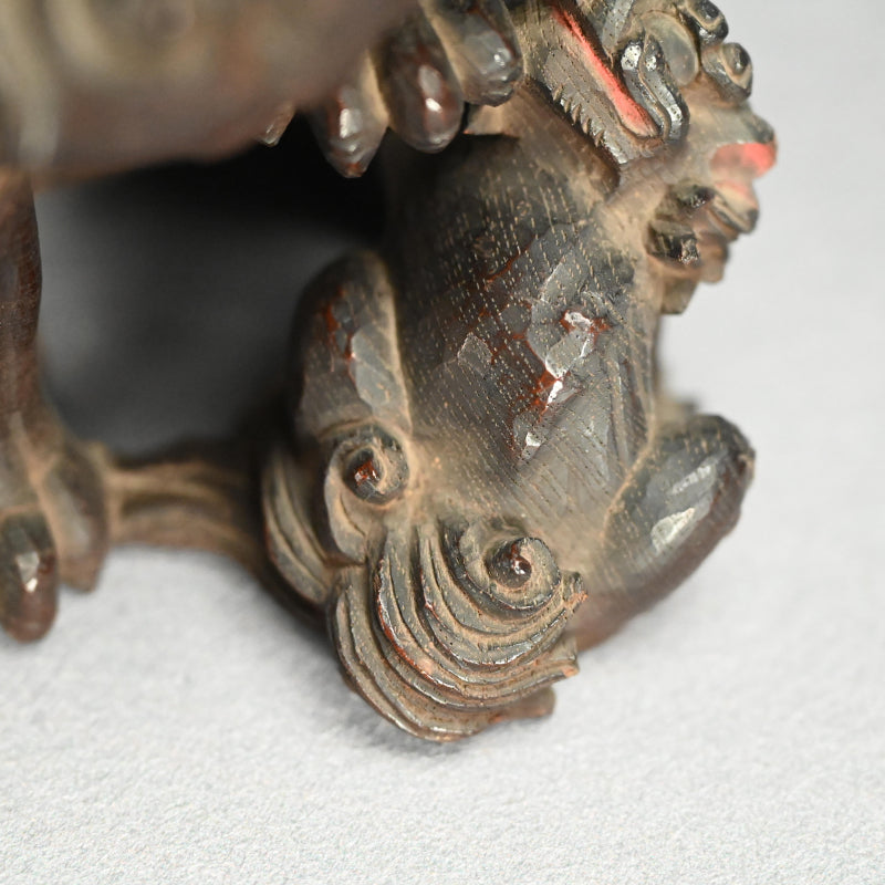 Unusual Antique Japanese Carved Wood Baku (Dream Eater)