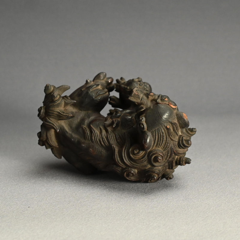 Unusual Antique Japanese Carved Wood Baku (Dream Eater)