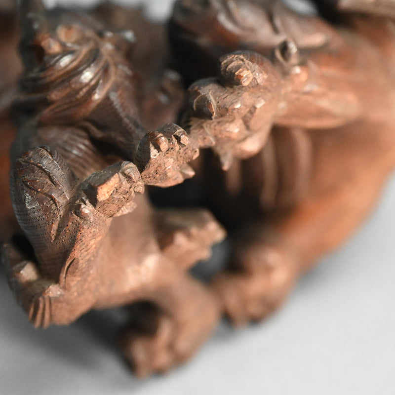 Unusual Antique Japanese Carved Wood Baku (Dream Eater)