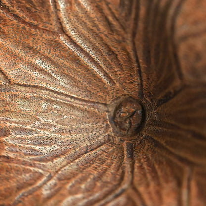 Antique Lotus-leaf-shaped Carved Wood Covered Bowl