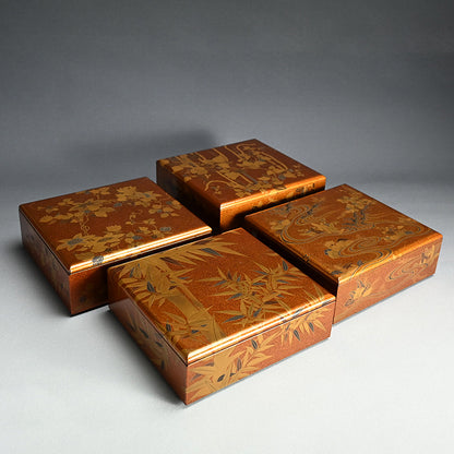 Amazing Edo p. Multi-tiered Stacking Lacquer Box Set