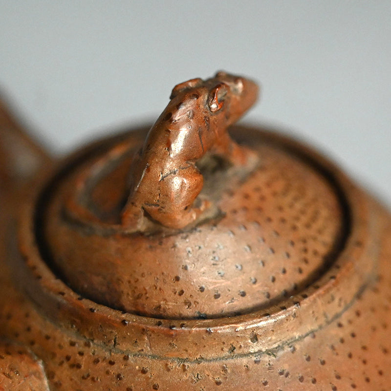 Antique Japanese Bamboo Sencha Teapot and Dish