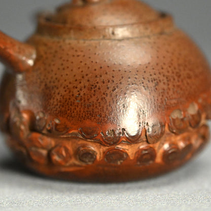 Antique Japanese Bamboo Sencha Teapot and Dish