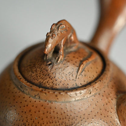 Antique Japanese Bamboo Sencha Teapot and Dish