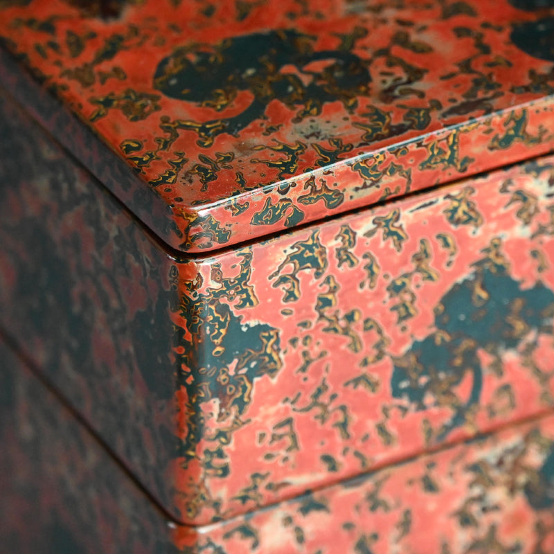 Tsugaru Nuri Antique Japanese Lacquer Jubako Stacking Box Set