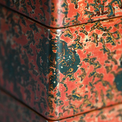 Tsugaru Nuri Antique Japanese Lacquer Jubako Stacking Box Set
