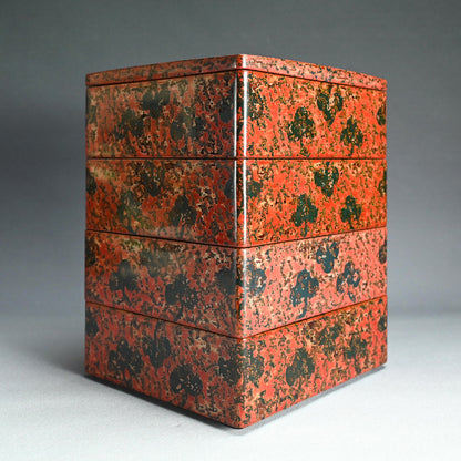 Tsugaru Nuri Antique Japanese Lacquer Jubako Stacking Box Set