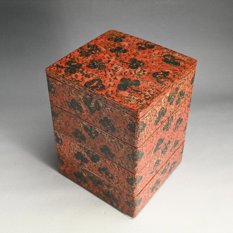 Tsugaru Nuri Antique Japanese Lacquer Jubako Stacking Box Set