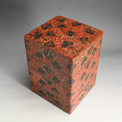 Tsugaru Nuri Antique Japanese Lacquer Jubako Stacking Box Set