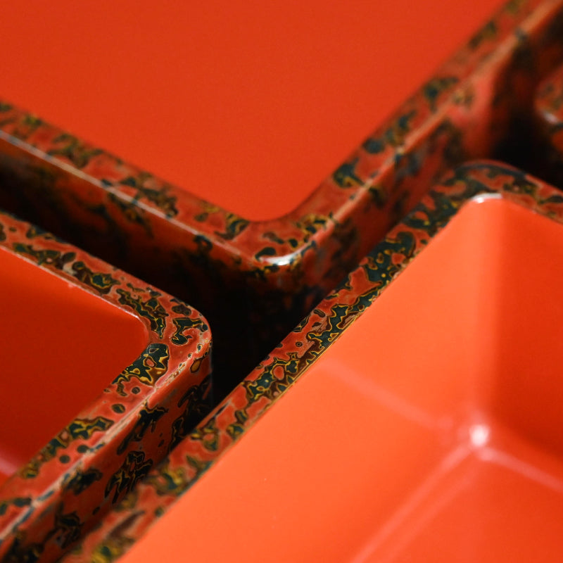 Tsugaru Nuri Antique Japanese Lacquer Jubako Stacking Box Set