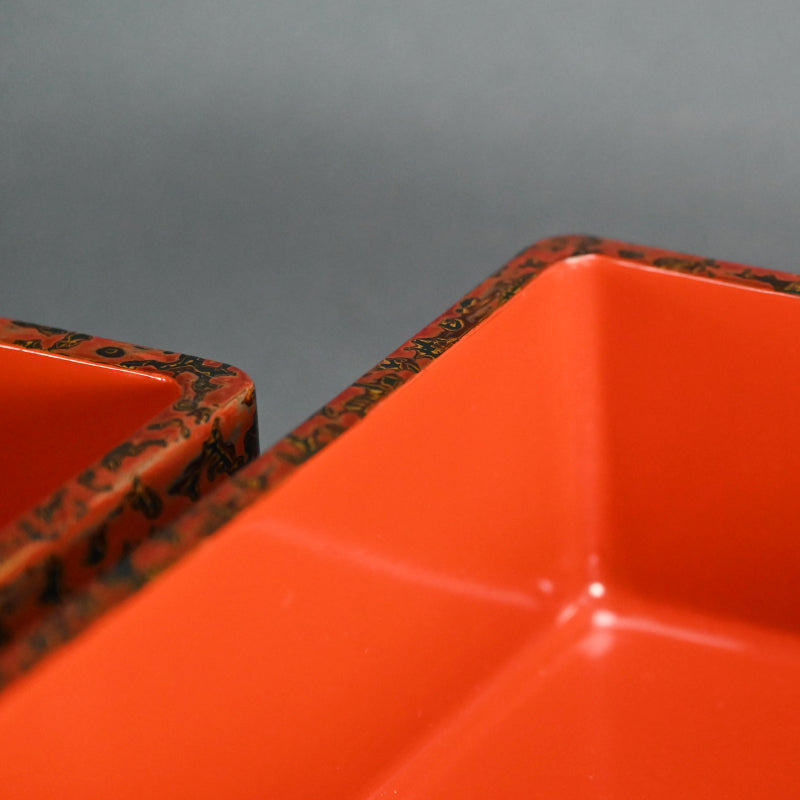 Tsugaru Nuri Antique Japanese Lacquer Jubako Stacking Box Set