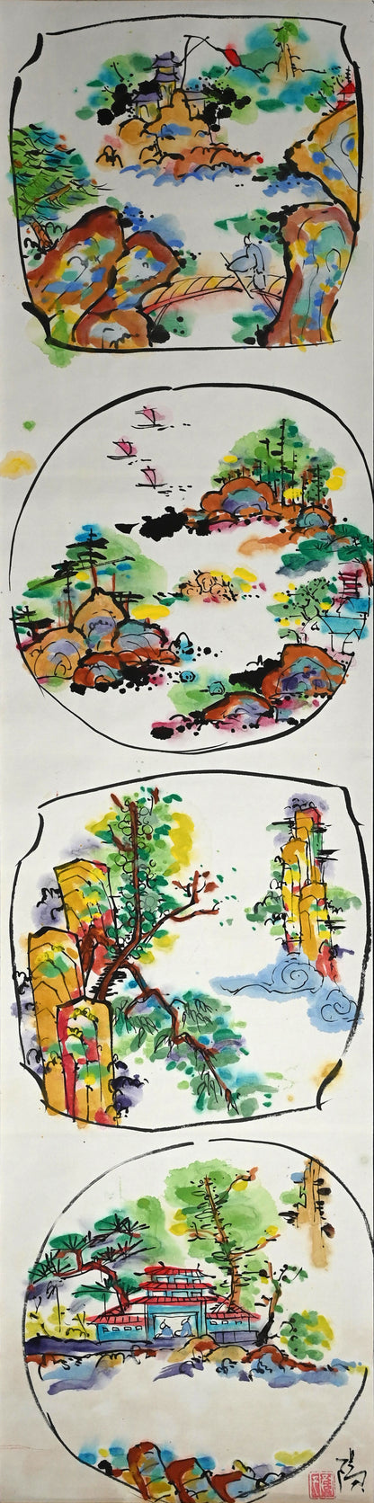 Colorful Ceramic Plate Study Scroll ー重森 陽子