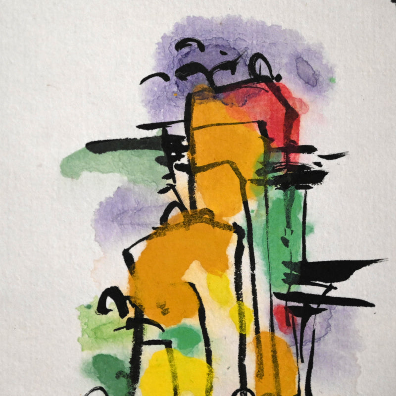 Colorful Ceramic Plate Study Scroll ー重森 陽子