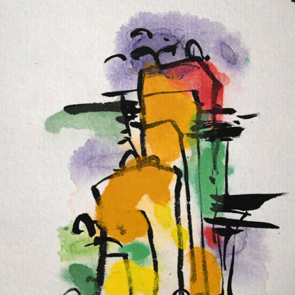 Colorful Ceramic Plate Study Scroll ー重森 陽子