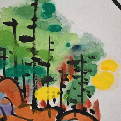 Colorful Ceramic Plate Study Scroll ー重森 陽子