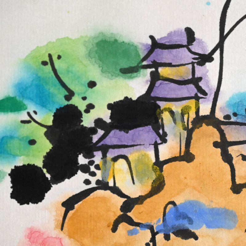 Colorful Ceramic Plate Study Scroll ー重森 陽子