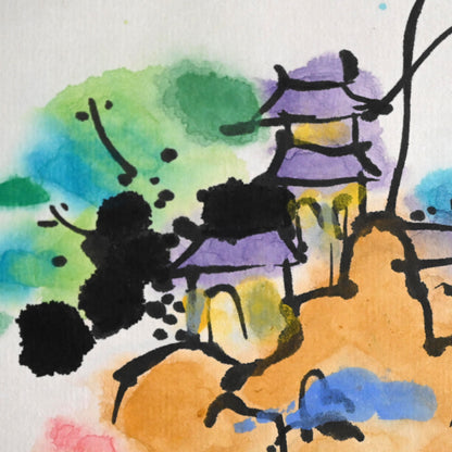 Colorful Ceramic Plate Study Scroll ー重森 陽子