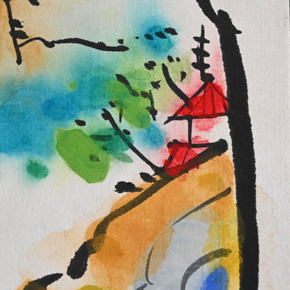 Colorful Ceramic Plate Study Scroll ー重森 陽子