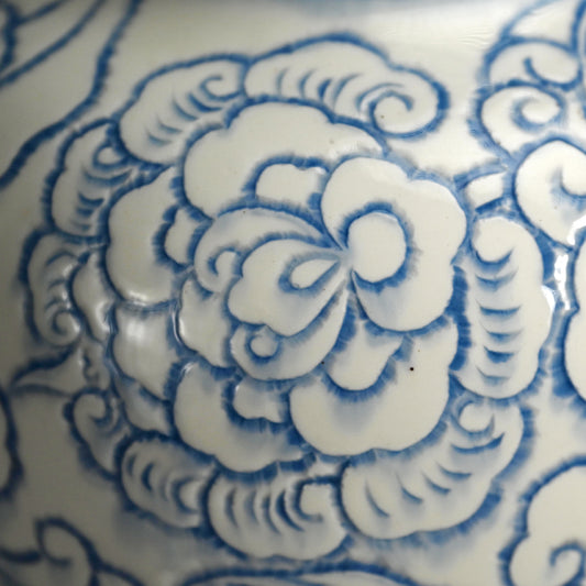 Unusual Antique Japanese Minpei-yaki Pottery Vase