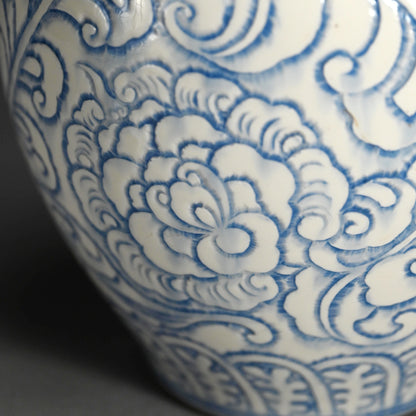 Unusual Antique Japanese Minpei-yaki Pottery Vase