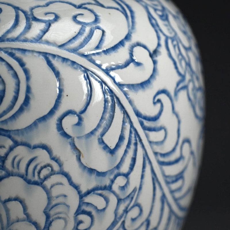 Unusual Antique Japanese Minpei-yaki Pottery Vase