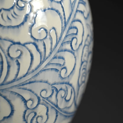 Unusual Antique Japanese Minpei-yaki Pottery Vase