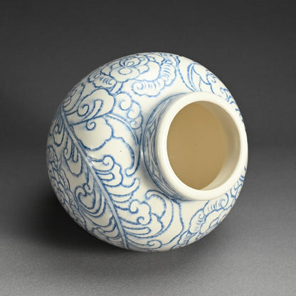 Unusual Antique Japanese Minpei-yaki Pottery Vase