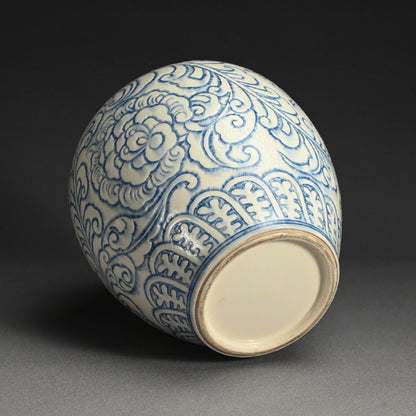 Unusual Antique Japanese Minpei-yaki Pottery Vase