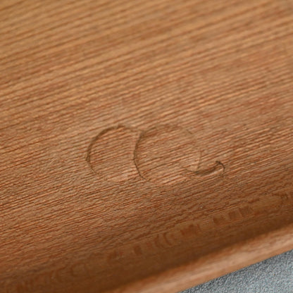 Wood Sencha Tea Tray Carved with Grape Motif