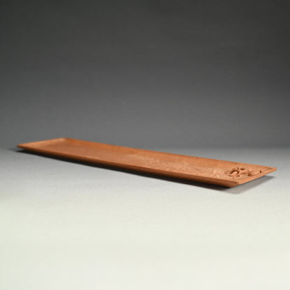 Wood Sencha Tea Tray Carved with Grape Motif