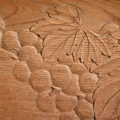Wood Sencha Tea Tray Carved with Grape Motif