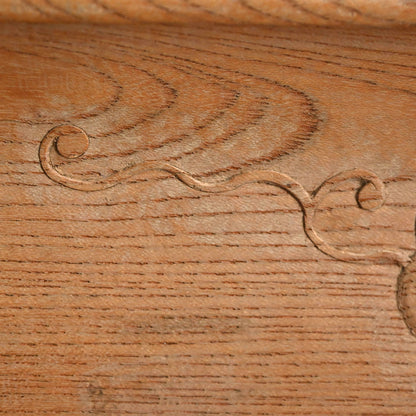 Wood Sencha Tea Tray Carved with Grape Motif