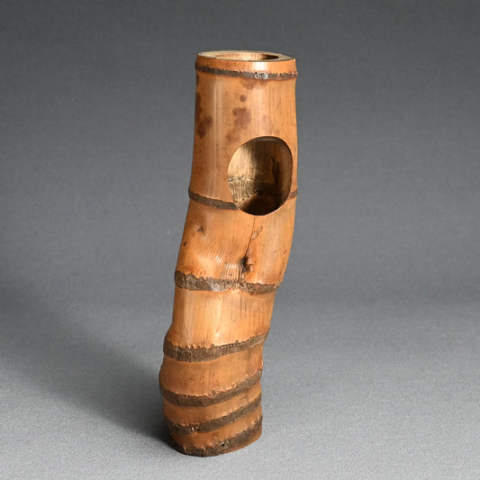 Antique Japanese Tea Room Bamboo Hanging Vase