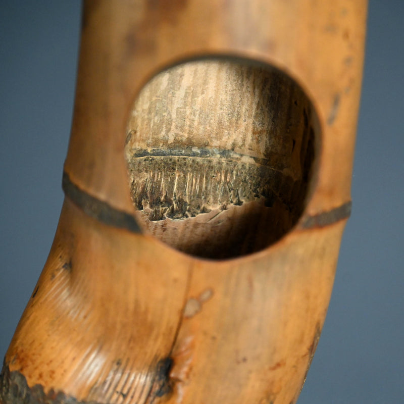 Antique Japanese Tea Room Bamboo Hanging Vase