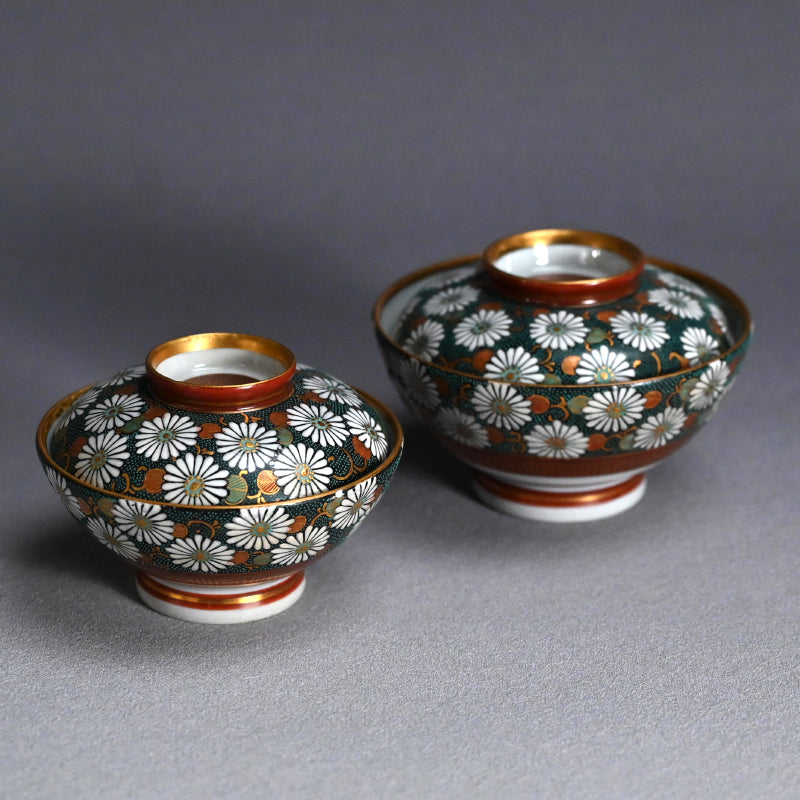 アンティークジャパンクタニペア磁器ボウル