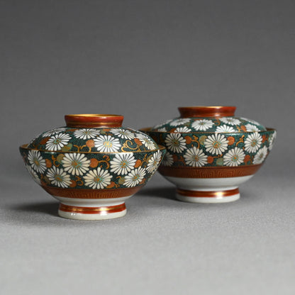 アンティークジャパンクタニペア磁器ボウル