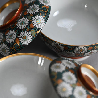 アンティークジャパンクタニペア磁器ボウル